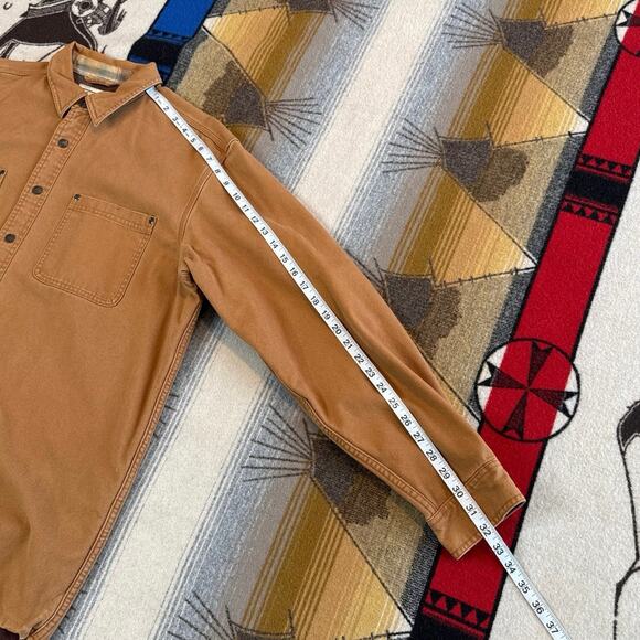 Vintage Men’s L.L. Bean Canvas Plaid Lined Shirt Jacket Size Large Tall Brown - Picture 10 of 10